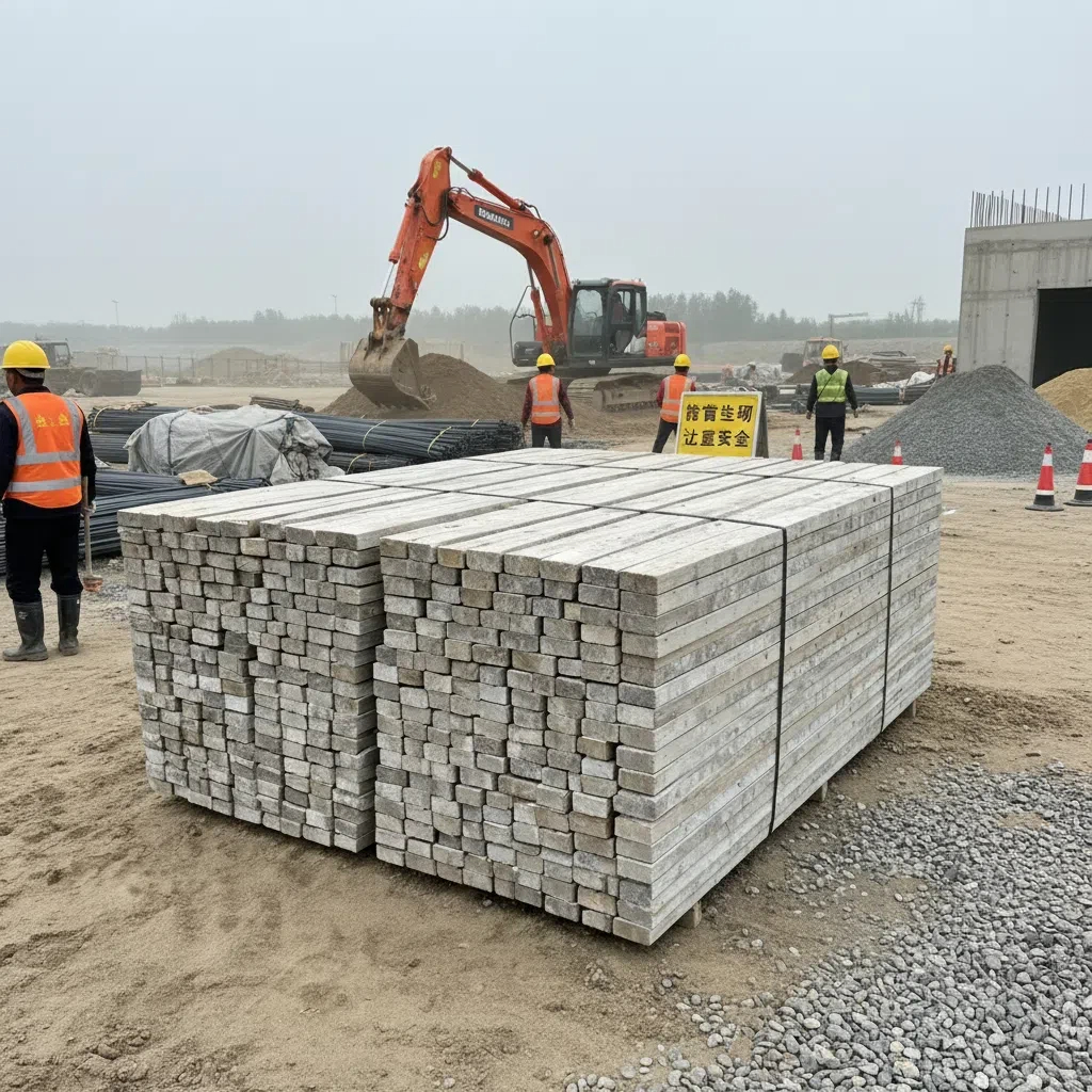 整齐码放的回收木方